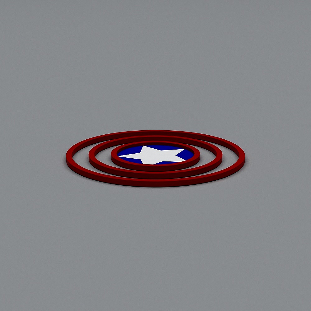 Patriot Shield Low Poly 3D Model