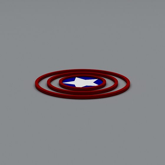 Patriot Shield Low Poly 3D Model