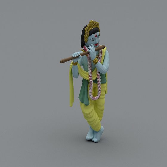 Krishna 3D Model – Mythical Character Representation