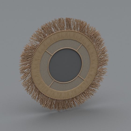 Low-Poly Round Decorative Mirror 3D Model