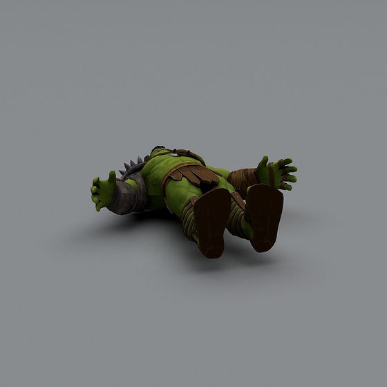 Dwarf Warrior Down 3D Model