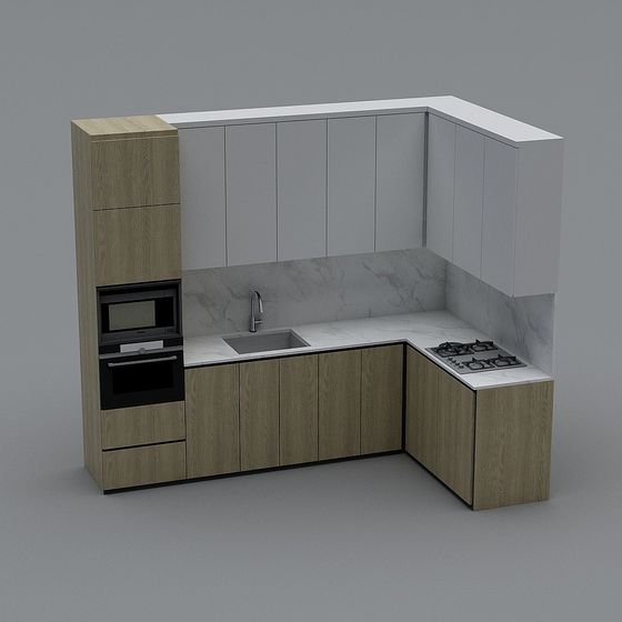 Elegant 3D Kitchen Design Model for Contemporary Homes
