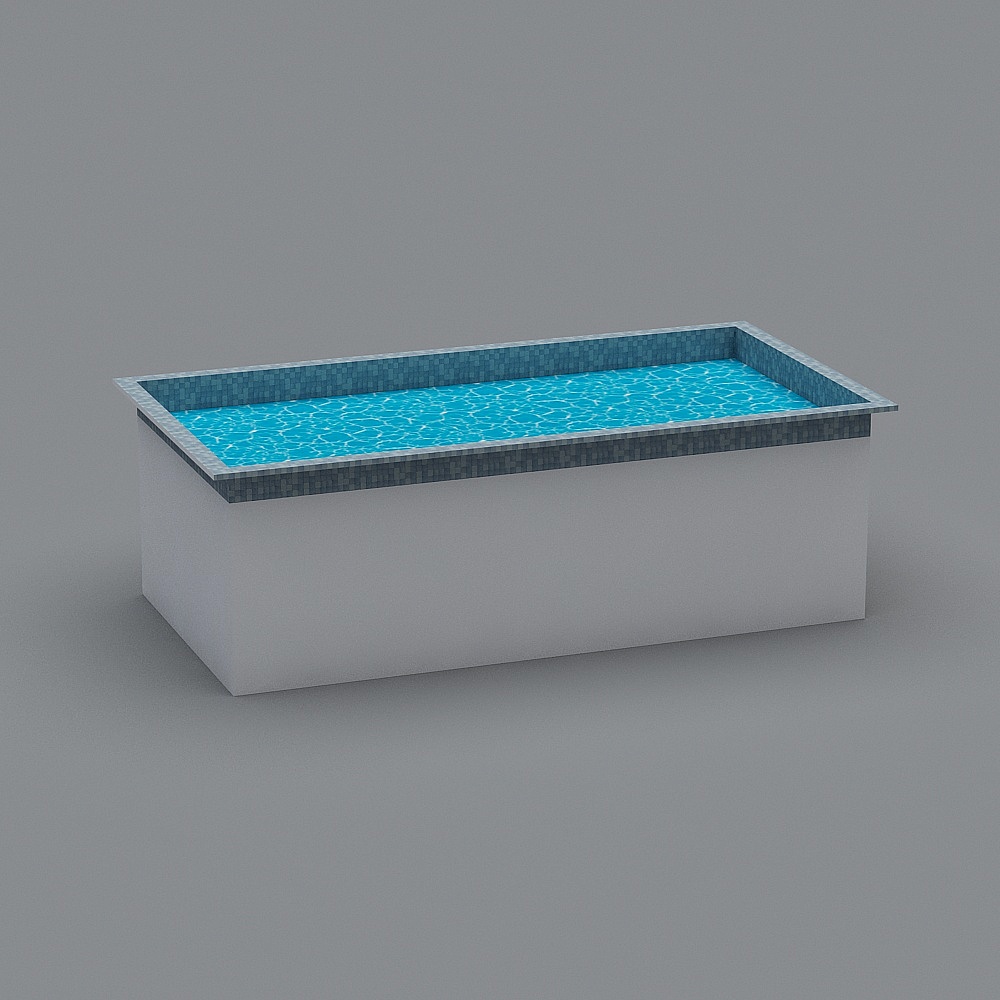 Refreshing Low-Polygon Swimming Pool 3D model