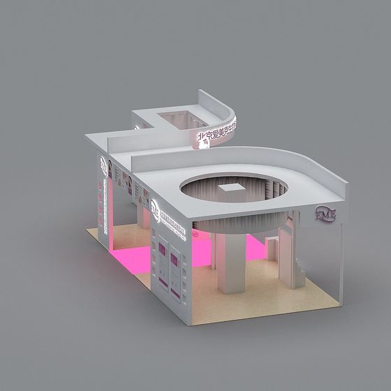 Futuristic Low-Poly Exhibition Space 3D model