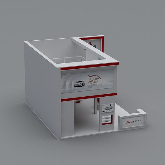 Stylish Low-Poly Display Cabinet 3D Model