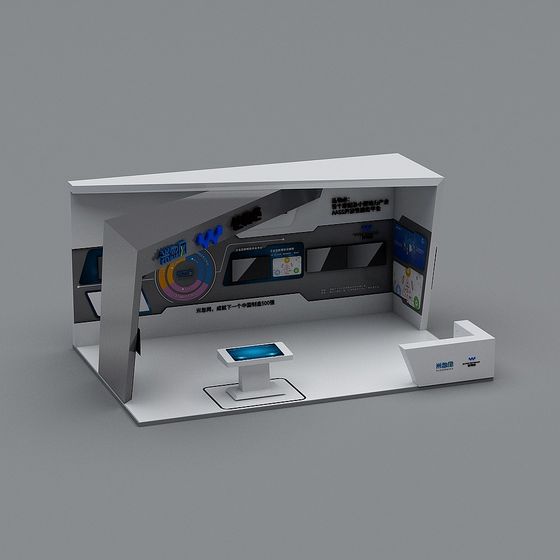 Futuristic Low-Polygon Exhibition Hall 3D model