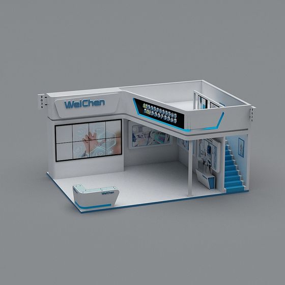 WeiChen Exhibition Booth 3D model for Modern Design