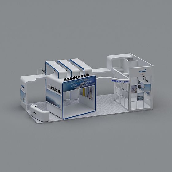 Modern Low-Poly Exhibition Space 3D model