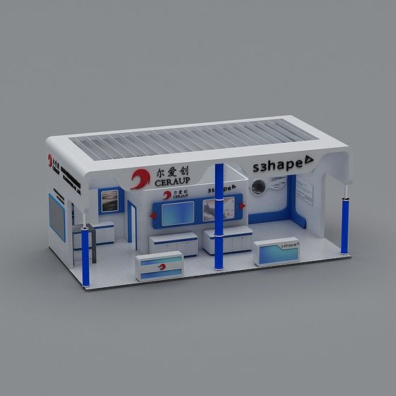 Modern Low-Polygon Exhibition Booth 3D model