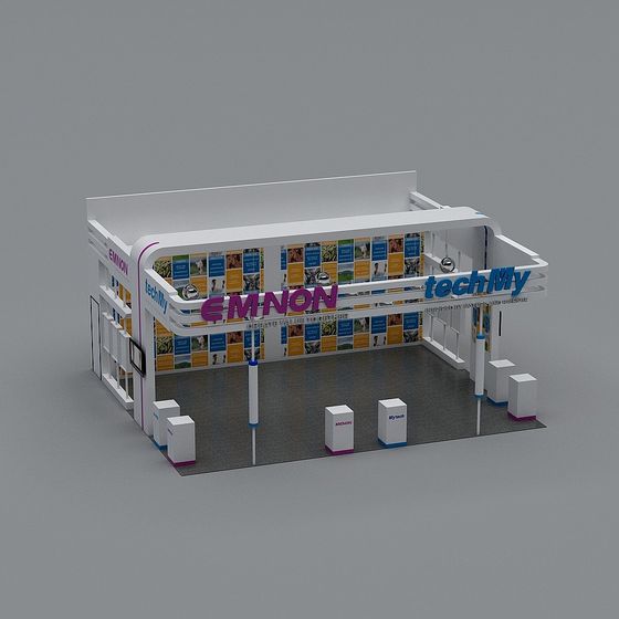 Sleek Modern Trade Show Booth 3D model