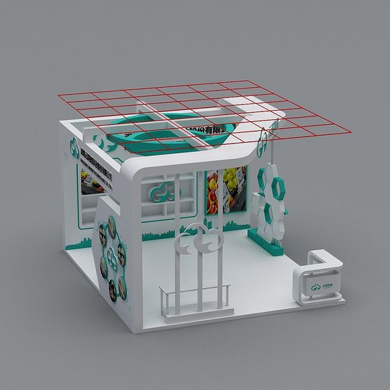 Modern Low-Polygon Exhibition Booth 3D model
