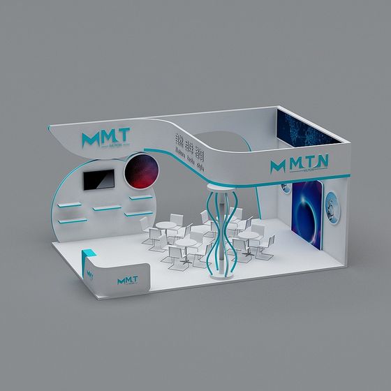 Futuristic Exhibition Portal 3D model in Low-Poly Style
