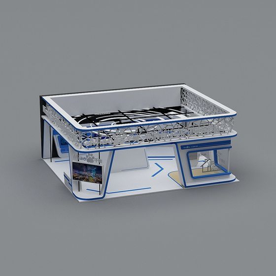 Futuristic Low-Poly Architectural 3D Model