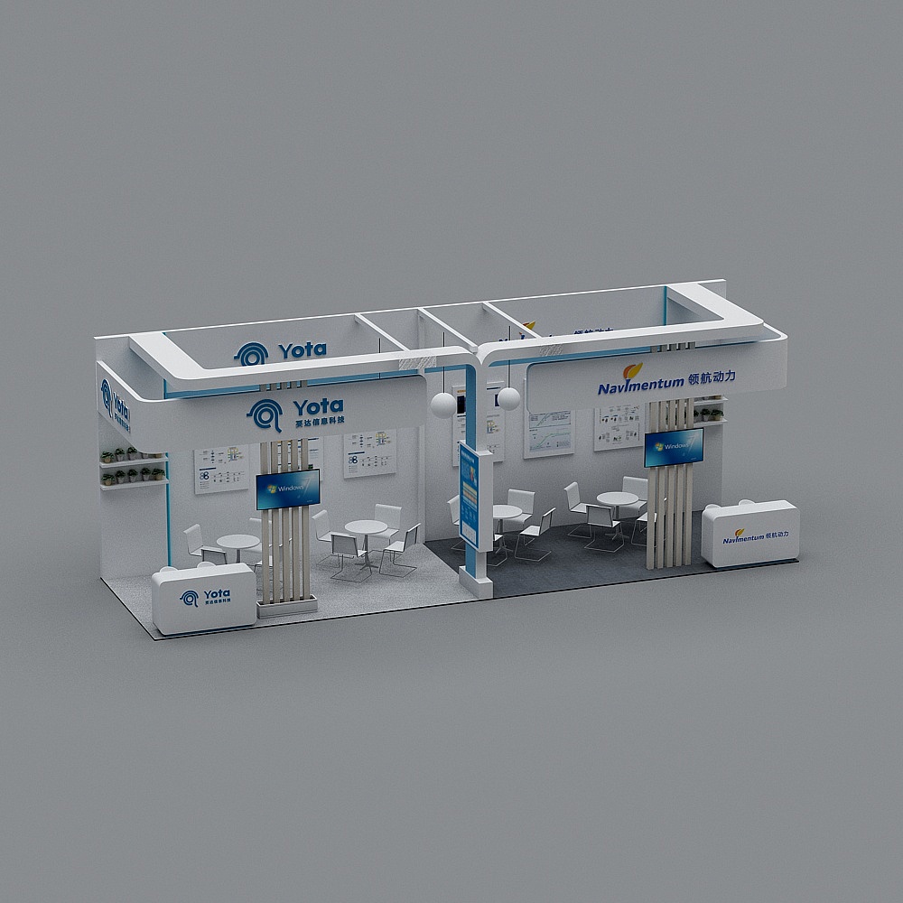 Sleek Modern Trade Show Booth 3D model