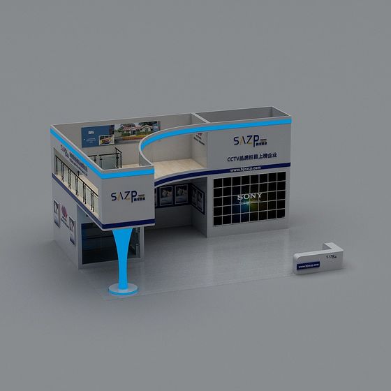 Modern Low-Poly Exhibition Stand 3D model