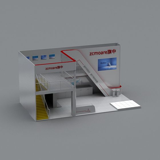 Elegant Low-Poly Exhibition Stand 3D model