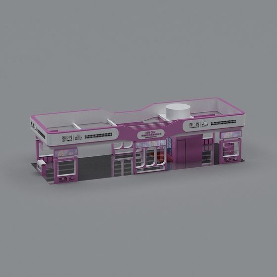 Futuristic Neon Gas Station 3D model