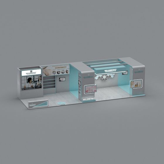 Stylish Low-Poly Exhibition Stand 3D model