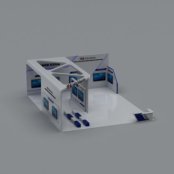 HiTech Expo Booth 3D model for Modern Creations