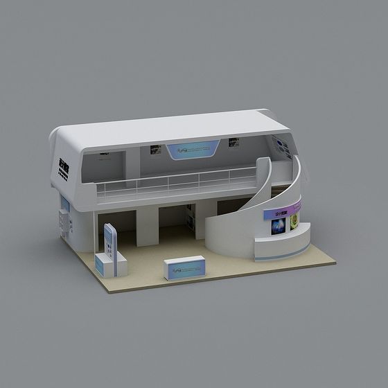 Futuristic Low-Polygon Architectural 3D Model