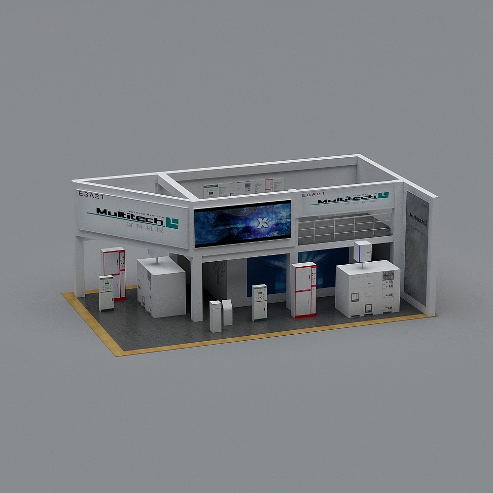 Futuristic Expo Booth 3D model for Creative Spaces