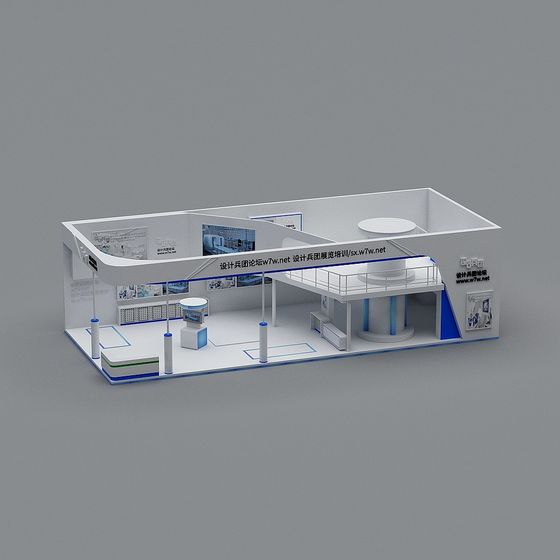 Contemporary Low-Poly Exhibition Space 3D model
