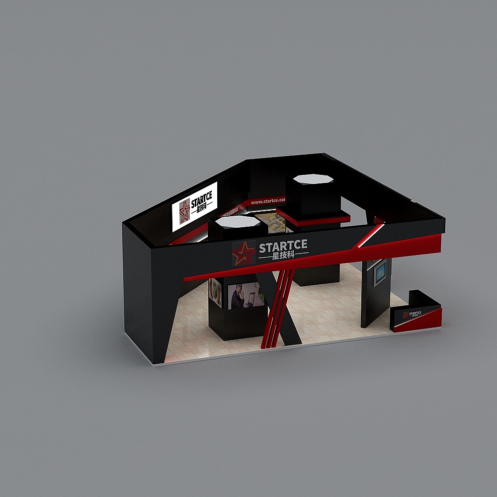 Exhibition Booth 3D model for Modern Projects