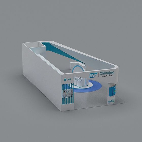 Futuristic Technology Exhibition Booth 3D model
