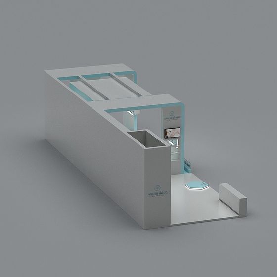 Future Exhibition Booth Low-Poly 3D model