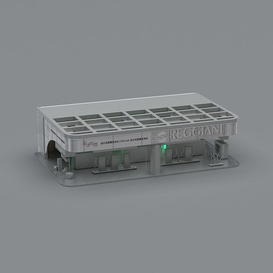 Futuristic Gas Station 3D model