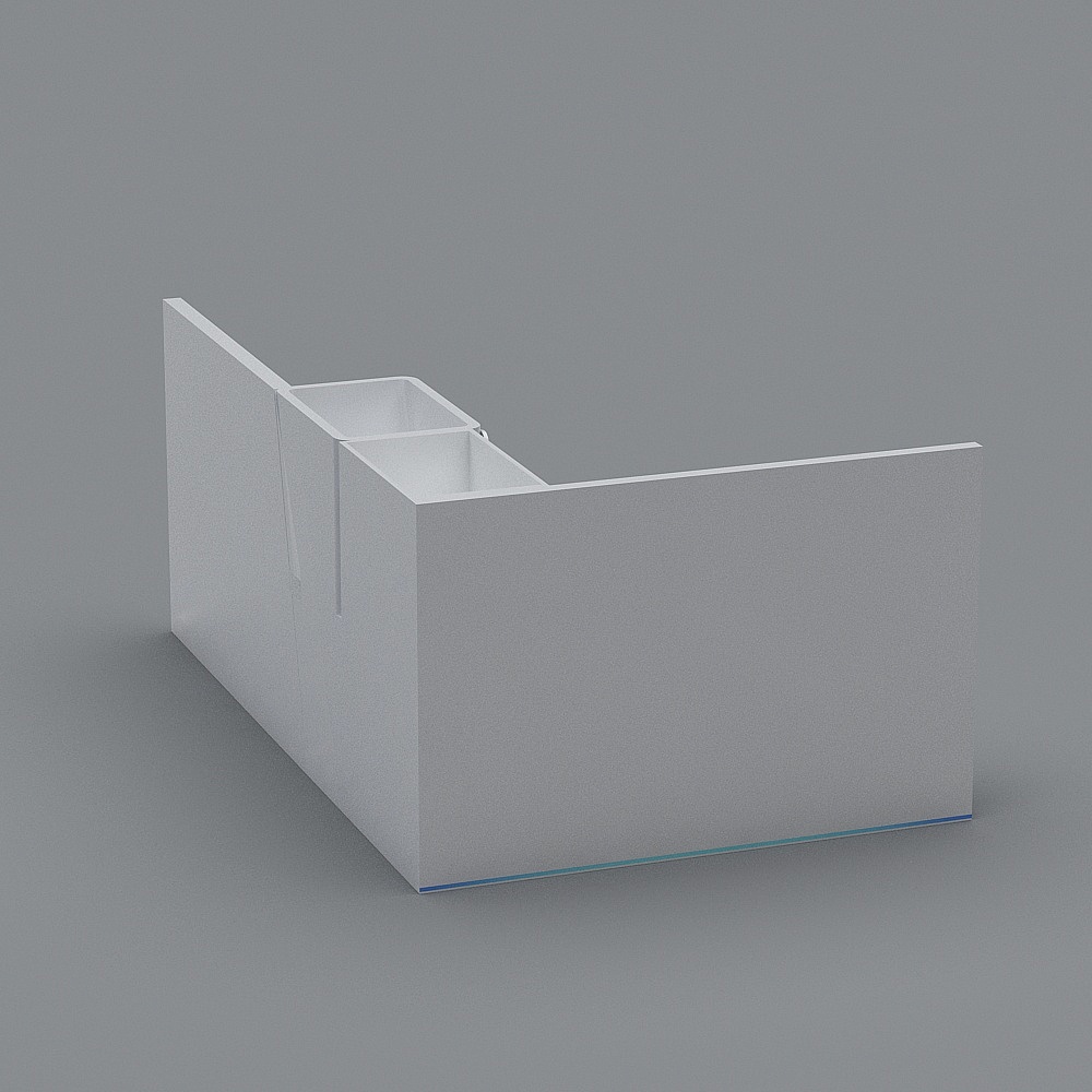 L-Shaped Reception Desk 3D model