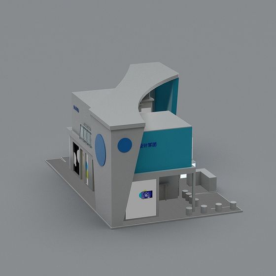 Futuristic Low-Poly Geometric Architecture 3D model