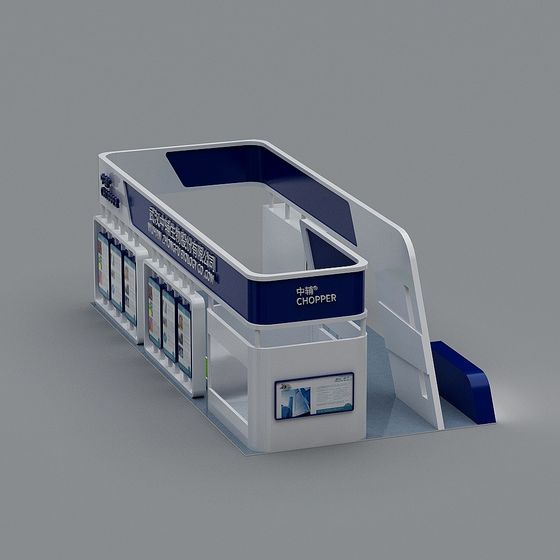 Futuristic Low-Poly Exhibition Stand 3D model