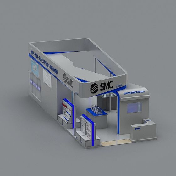 Low Poly Exhibition Stand 3D model