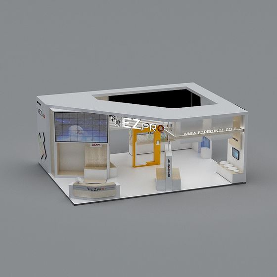 Sleek Modern Exhibition Booth 3D model