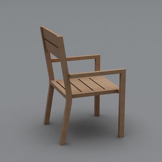 Wooden Leisure Chair 3D model for Modern Spaces
