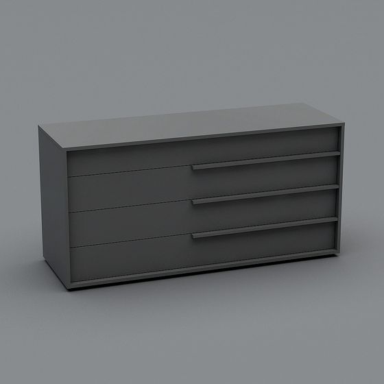 Stylish Gray Drawer Cabinet 3D model for Modern Interiors