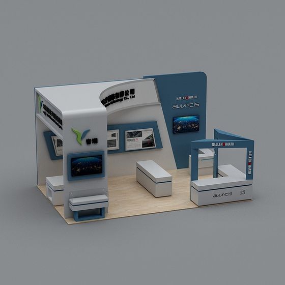Sleek Modern Trade Show Booth 3D model