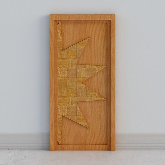 Triangular Wooden Door 3D model