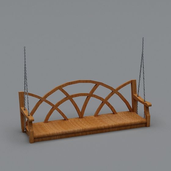 Elegant Low-Polygon Hanging Chair 3D model
