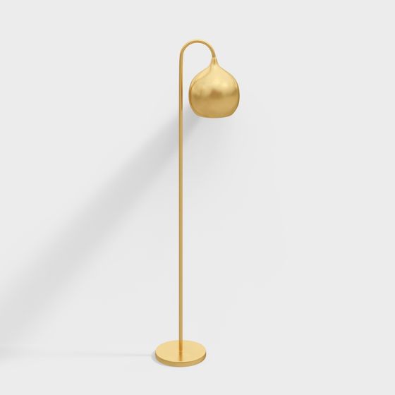 Sophisticated Gold Floor Lamp 3D model
