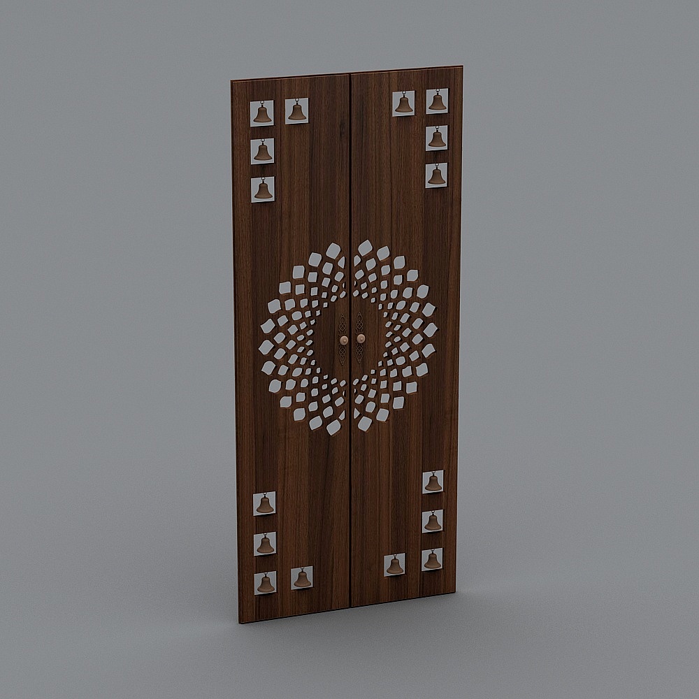 Exquisite Wooden Door 3D model