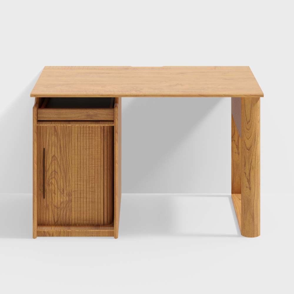 Van House Furniture - Eaves Desk - 1200 Roller Shutter Cabinet - Cherry Wood