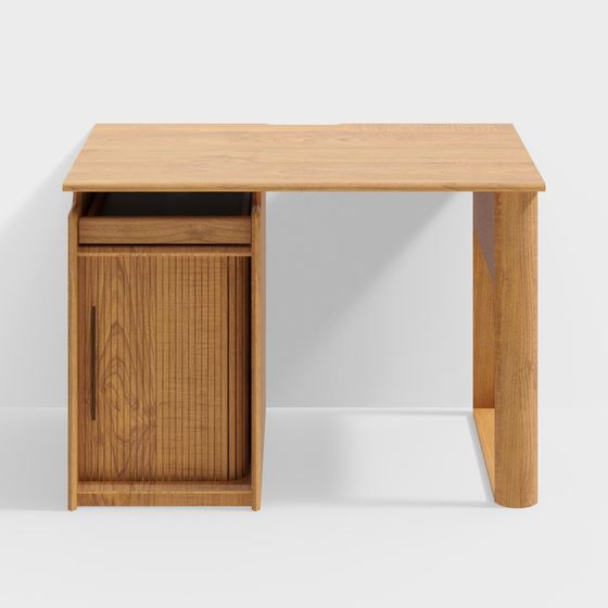 Stylish Wooden Desk 3D model for Modern Interiors