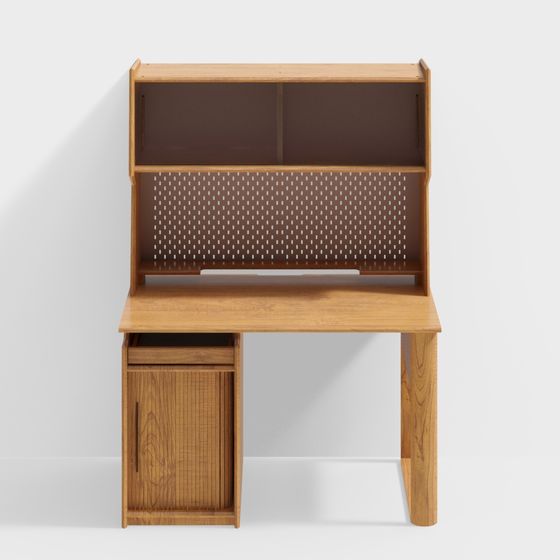 Elegant Wooden Desk 3D model for Creative Spaces