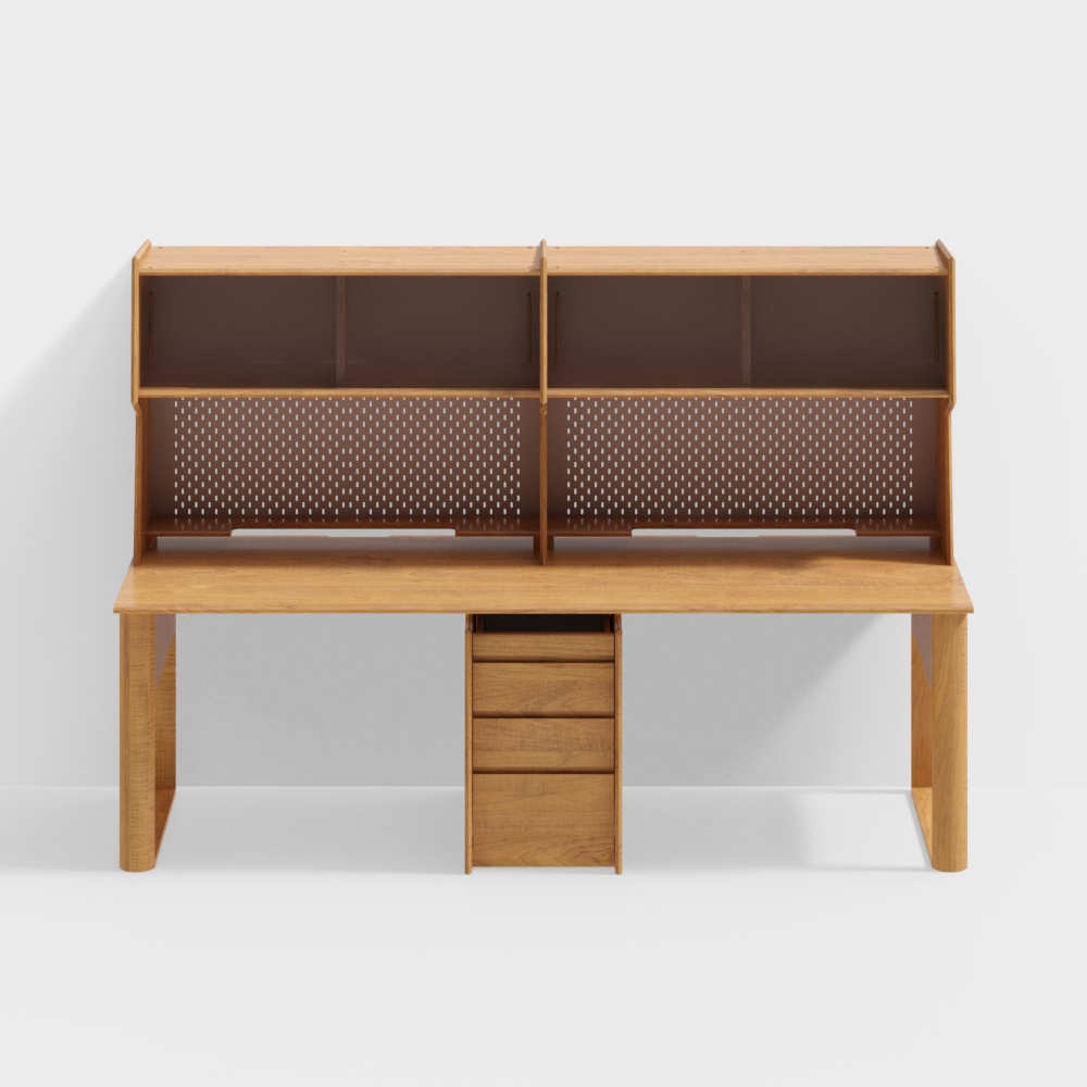 Van house furniture - eaves desk - 1200 drawer double - cherry wood