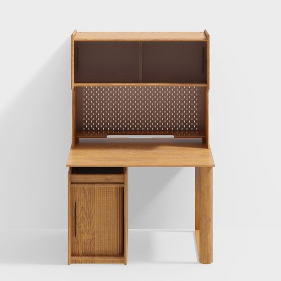 Stylish Wooden Desk 3D model