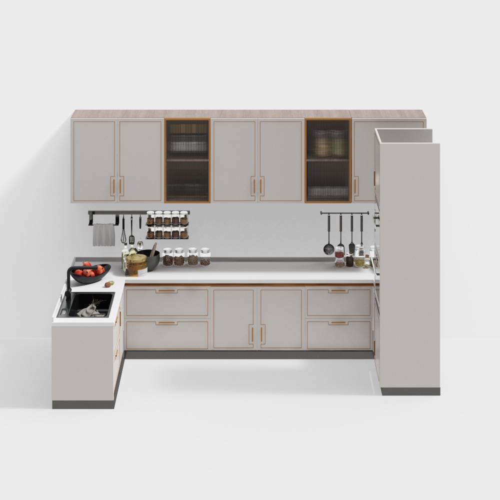 Contemporary Low-Poly Kitchen 3D model