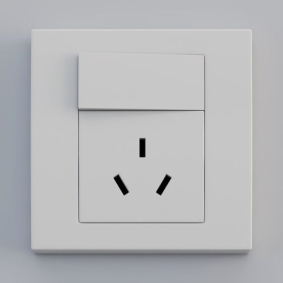 Toma blanca de 3 pines con interruptor independiente