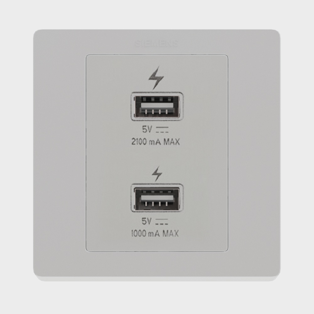 White socket 2USB jack